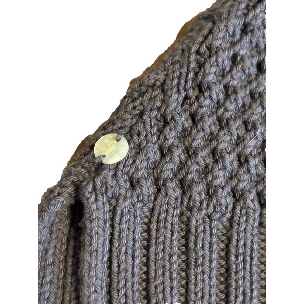 Pure Handknit Women's Oversized Grey Mixed Media Chunky Knit Pocket Sweater XS - Picture 7 of 13